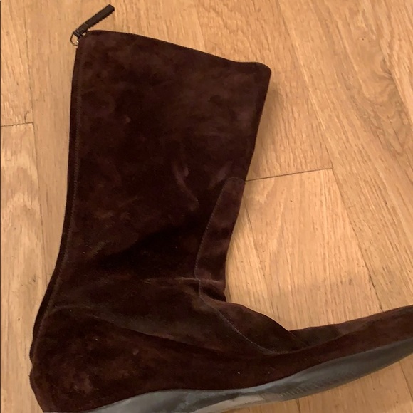 Prada suede boot with rubber sole back zipper - Picture 2 of 5